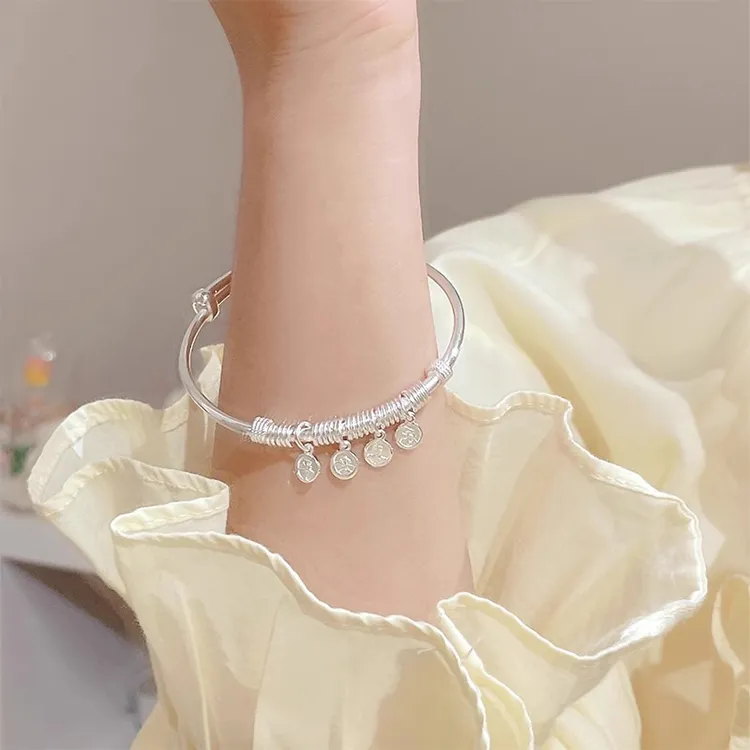 Zheng Tai Fook S999 Fine Silver Bangles Unisex-1