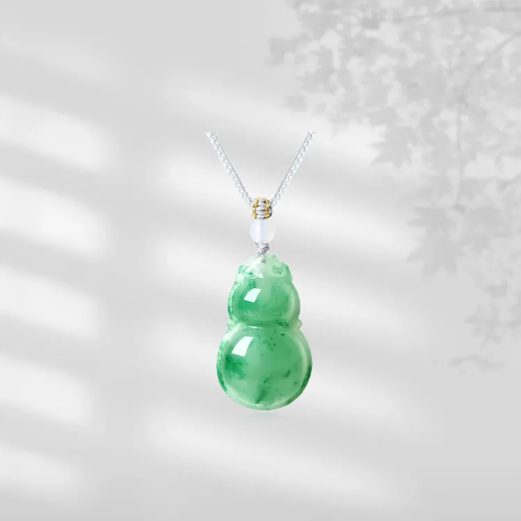 Zheng Tai Fook African Emerald Jade Necklaces Women's-2