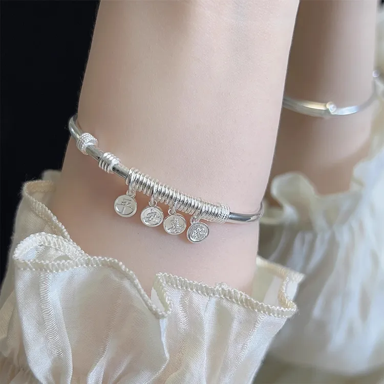 Zheng Tai Fook S999 Fine Silver Bangles Unisex-4