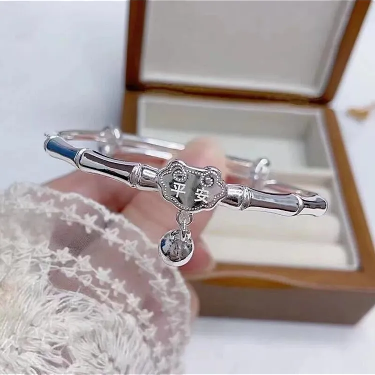 Zheng Tai Fook 999 Fine Silver Bangles Women's-2