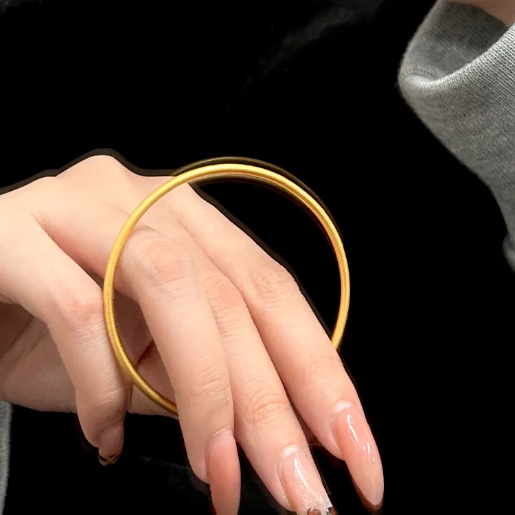 Zheng Tai Fook 999 Fine Silver Bangles Women's-2