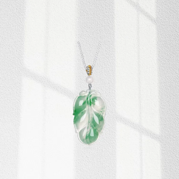 Zheng Tai Fook African Emerald Jade Necklaces Unisex-4