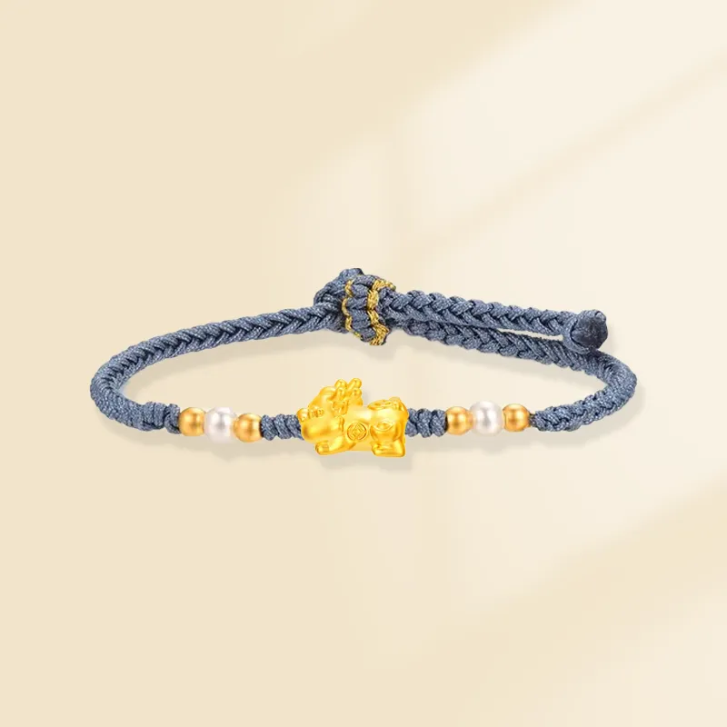 Zheng Tai Fook Gold Bracelet Unisex-4