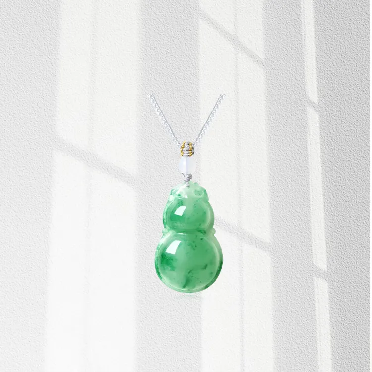 Zheng Tai Fook African Emerald Jade Necklaces Women's-3