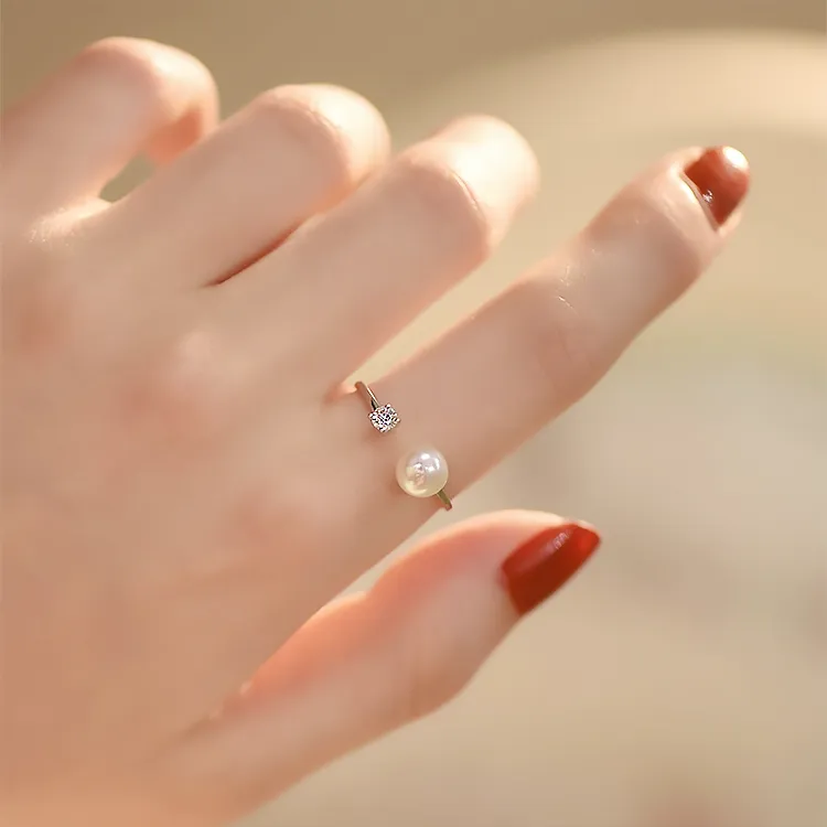Zheng Tai Fook Pearl Rings Women's-2