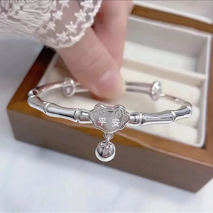 Zheng Tai Fook 999 Fine Silver Bangles Women's-3