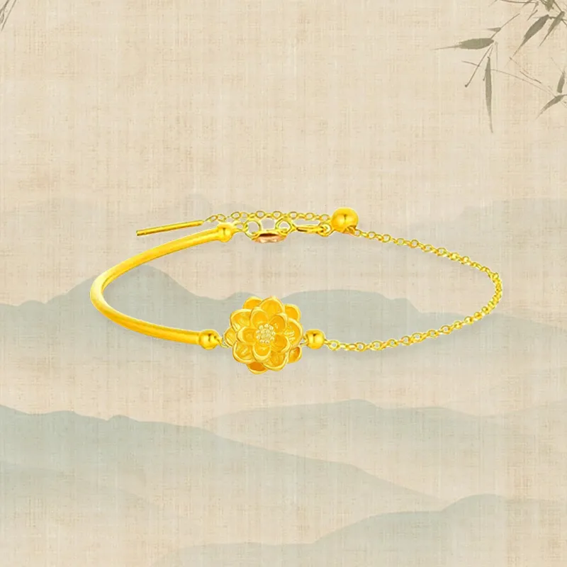 Zheng Tai Fook Gold Bracelet Unisex-2