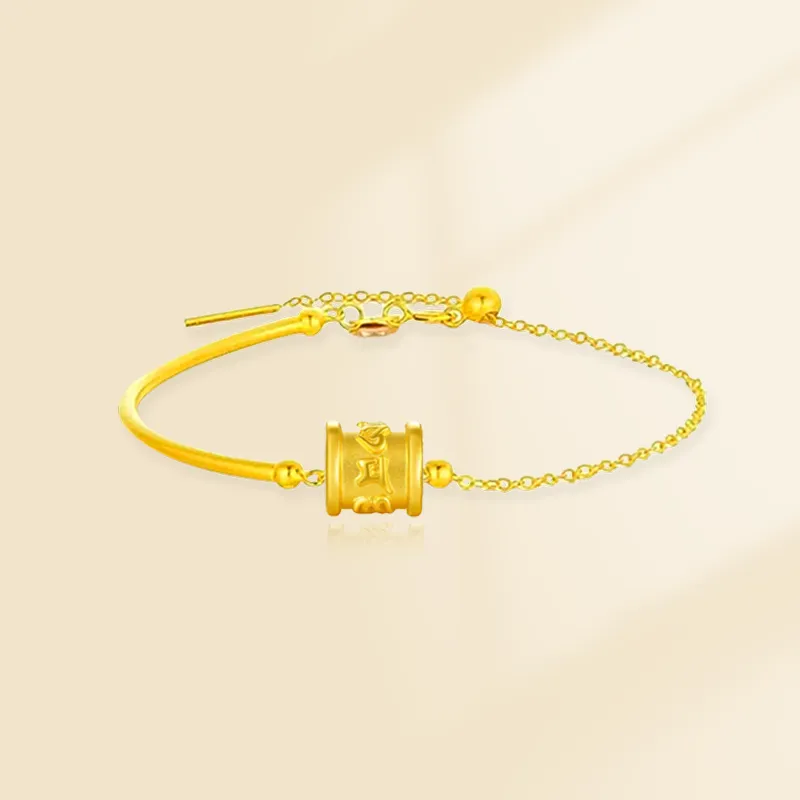 Zheng Tai Fook Gold Bracelet Unisex-4