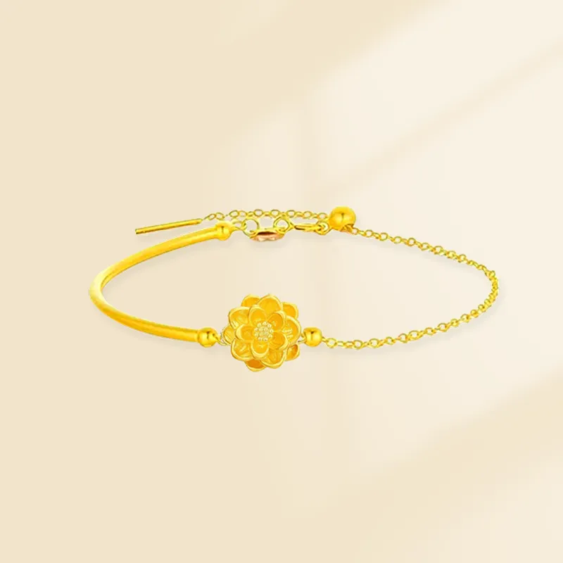 Zheng Tai Fook Gold Bracelet Unisex-4