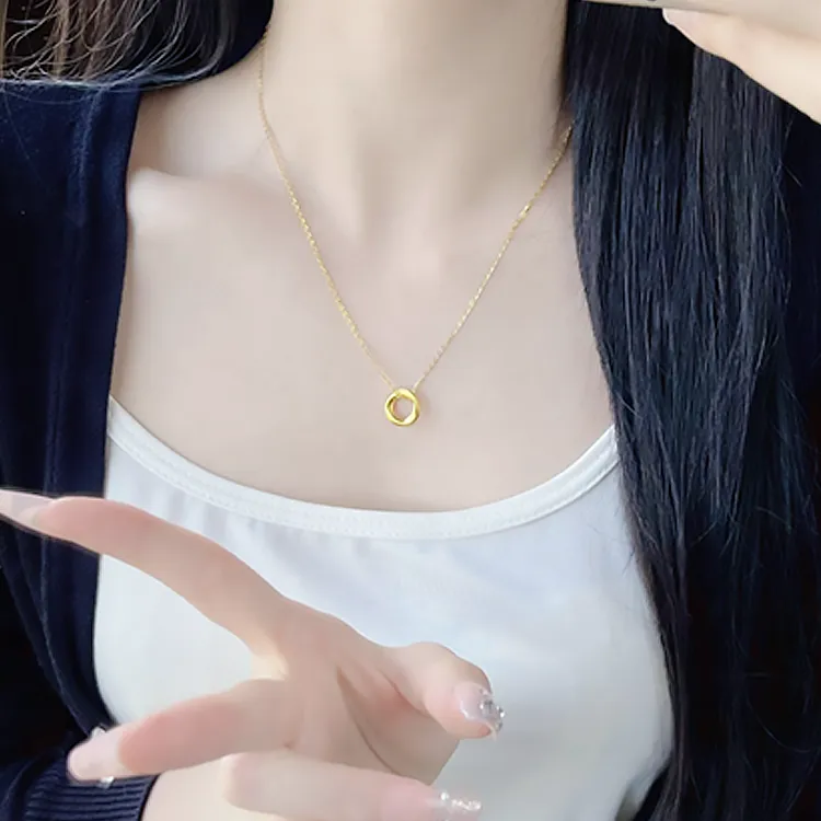 Zheng Tai Fook S999 Fine Silver Necklaces Women's-4