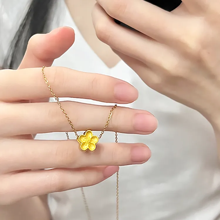 Zheng Tai Fook S999 Fine Silver Necklaces Women's-4