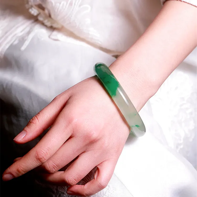 Zheng Tai Fook African Emerald Bangles Women's-4