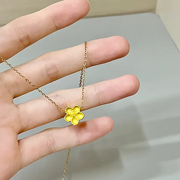 Zheng Tai Fook S999 Fine Silver Necklaces Women's-2