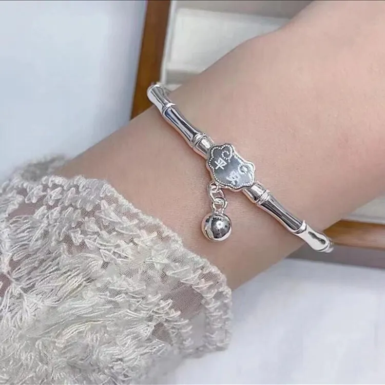 Zheng Tai Fook 999 Fine Silver Bangles Women's-4