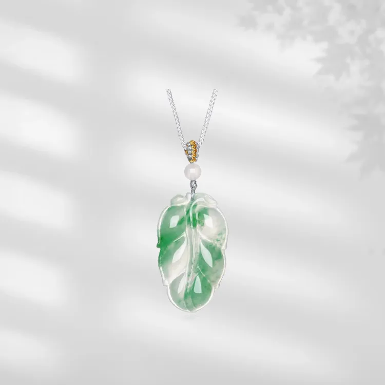 Zheng Tai Fook African Emerald Jade Necklaces Unisex-2
