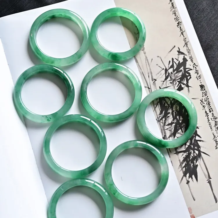 Zheng Tai Fook African Emerald Bangles Women's-3