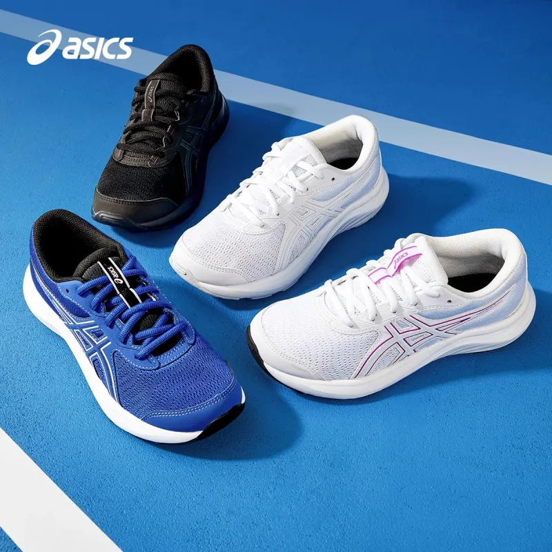 Asics Anti Slip Wear Resistant Low Top Kids' Running Shoes White Teenagers-1