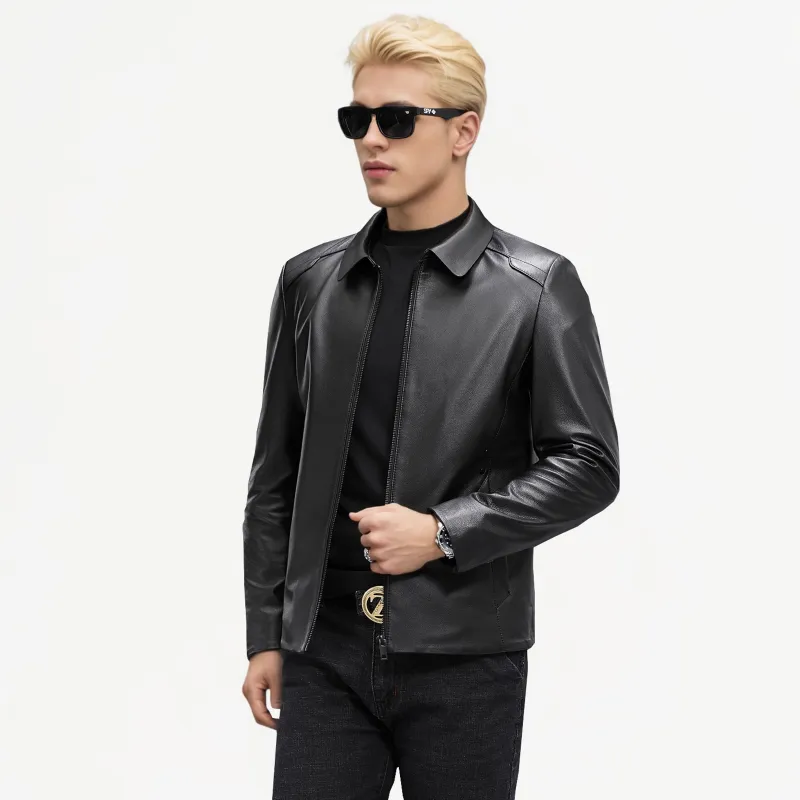 Automobili Lamborghini Leather Jacket Unisex Black-2