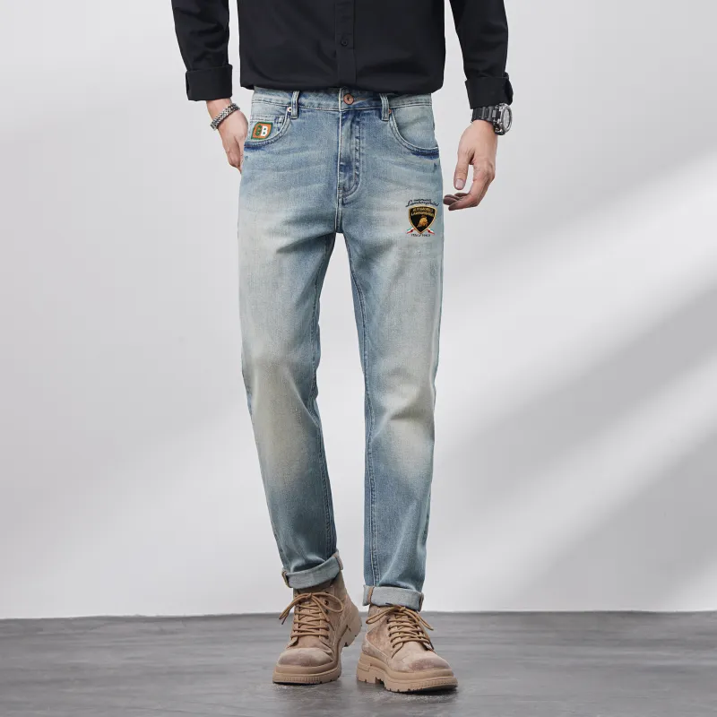 Automobili Lamborghini Jeans Unisex Light Blue-3