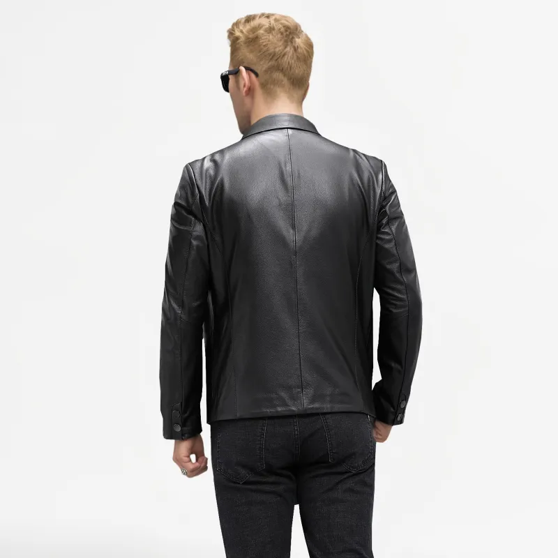 Automobili Lamborghini Leather Jacket Unisex Black-4