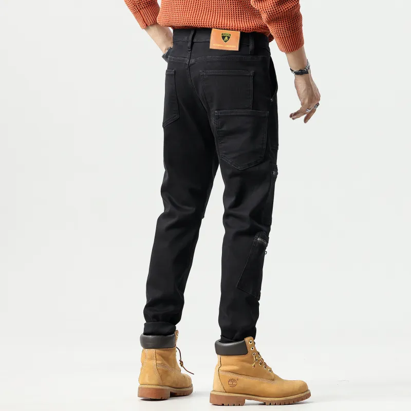 Automobili Lamborghini Jeans Men's Black-4
