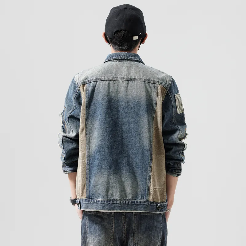 Automobili Lamborghini Denim Jacket Men's Blue-4