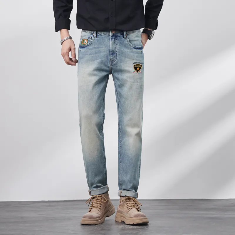 Automobili Lamborghini Jeans Unisex Light Blue-2