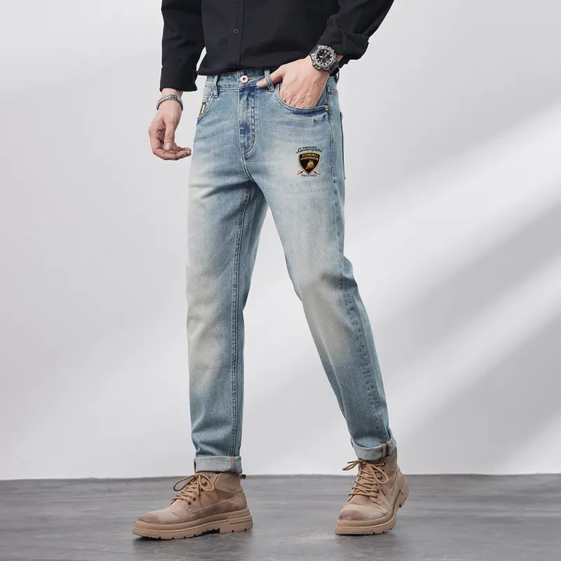 Automobili Lamborghini Jeans Unisex Light Blue-4