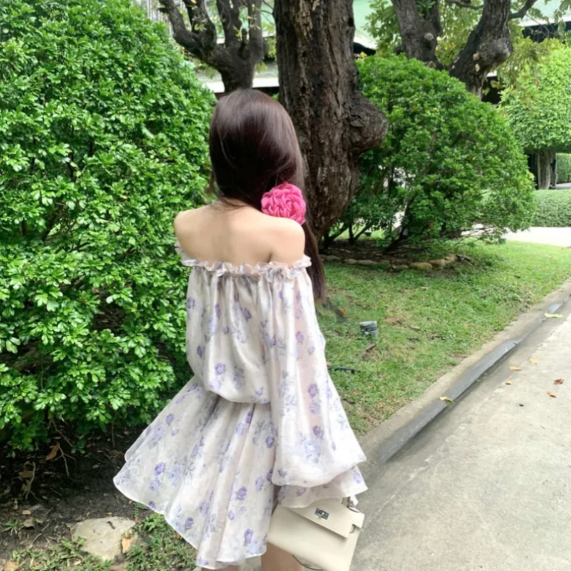 SONDR Long Sleeved Dress Women's Purple Floral-2