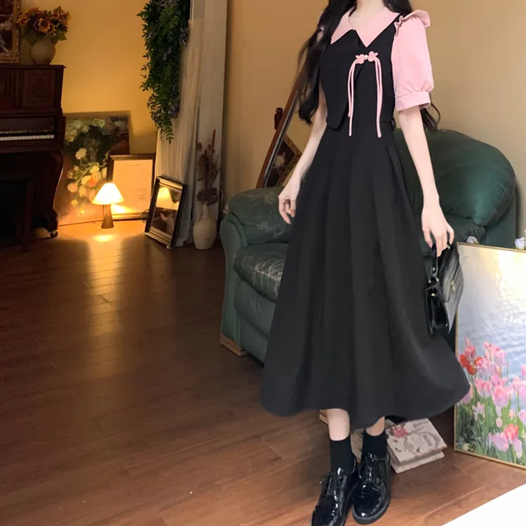 SONDR Short Sleeved Dress Women's Black-3