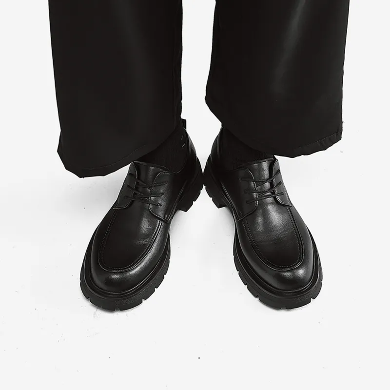 FAIRWHALE Dress Shoes Men Low Top Black/Brown-7