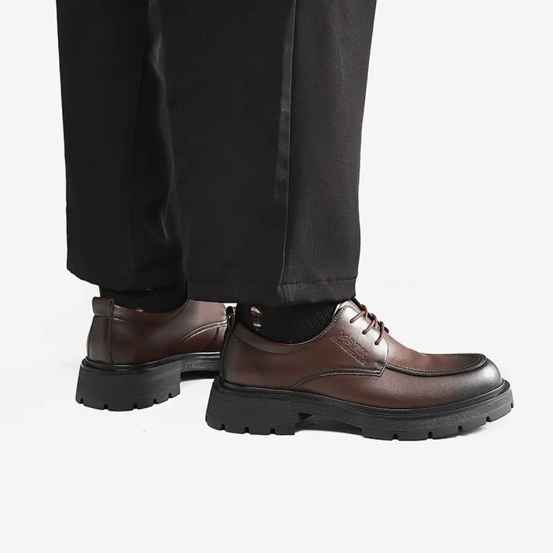 FAIRWHALE Dress Shoes Men Low Top Black/Brown-16