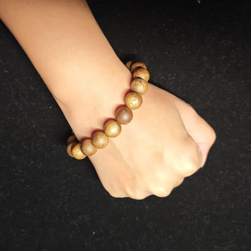 Guansha Qinan Agarwood Zodiac Year Wealth Attracting Beaded Bracelet Unisex-4
