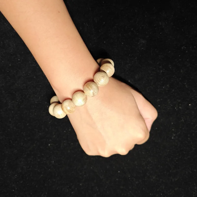 Guansha Agarwood Plain Circle Beaded Bracelet Unisex-4