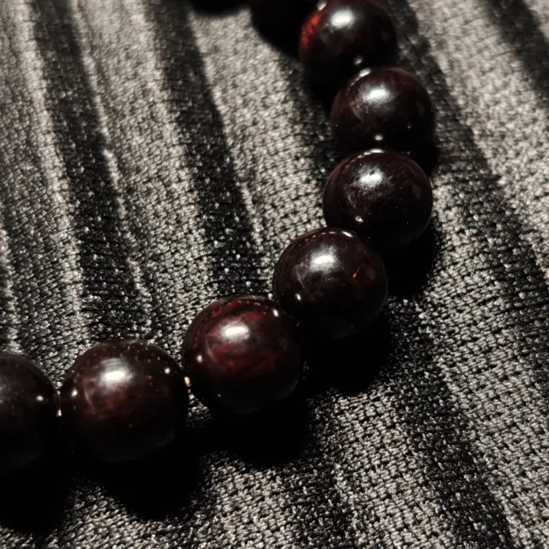 Guansha Rosewood Single Wrap Beaded Bracelet Unisex-2