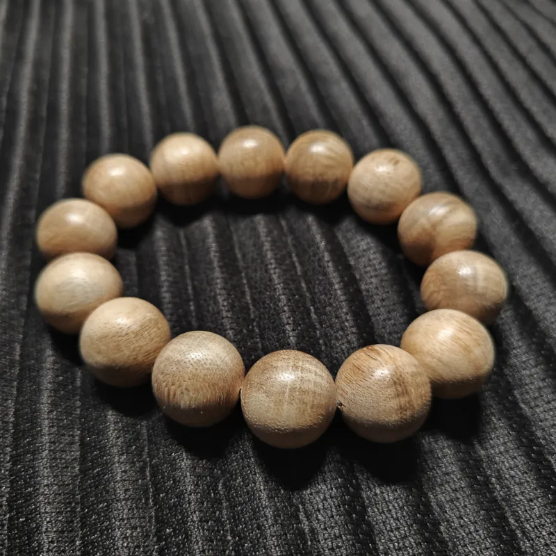 Guansha Agarwood Plain Circle Beaded Bracelet Unisex-2