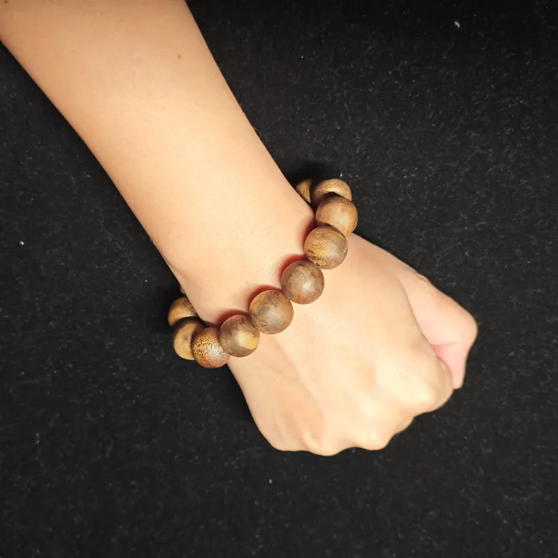 Guansha Qinan Agarwood Zodiac Year Wealth Attracting Beaded Bracelet Unisex-9