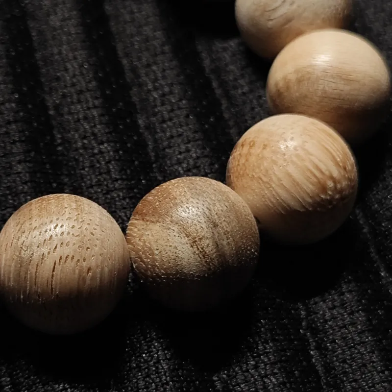 Guansha Agarwood Plain Circle Beaded Bracelet Unisex-3