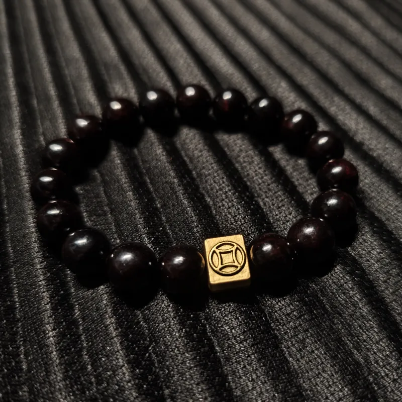 Guansha Rosewood Single Wrap Beaded Bracelet Unisex-4
