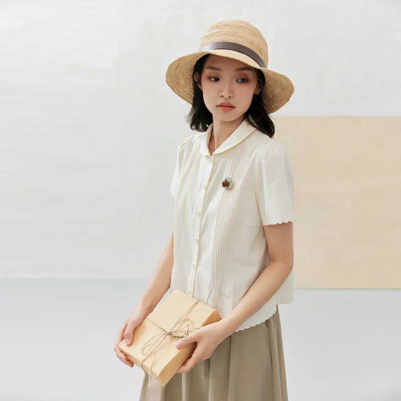 ZIHAN Shirts Women's Beige Gold-2