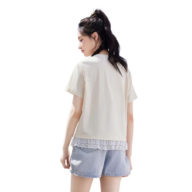 ZIHAN T Shirts Women's Beige Apricot-1