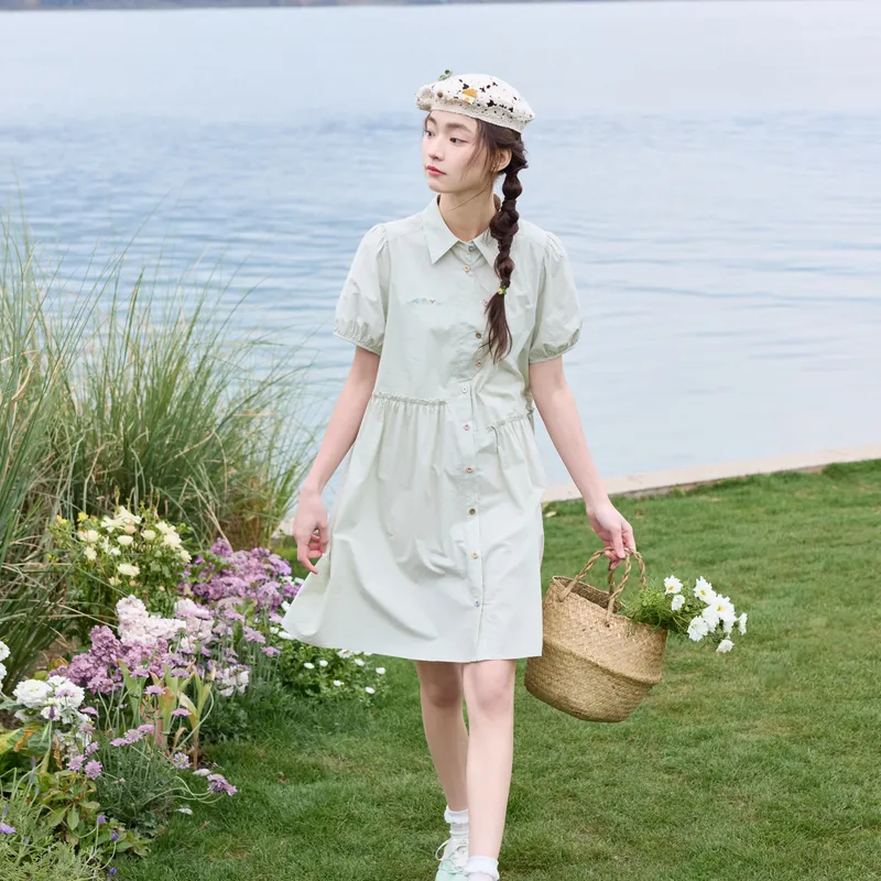 ZIHAN Short Sleeved Dress Women's-8