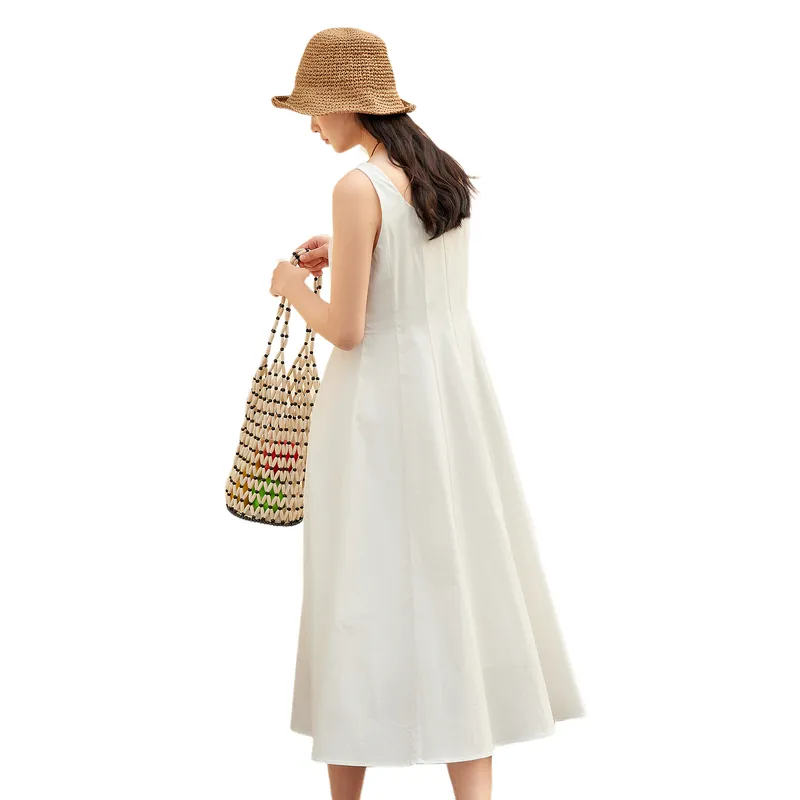 ZIHAN Sleeveless Dress Women's White-1