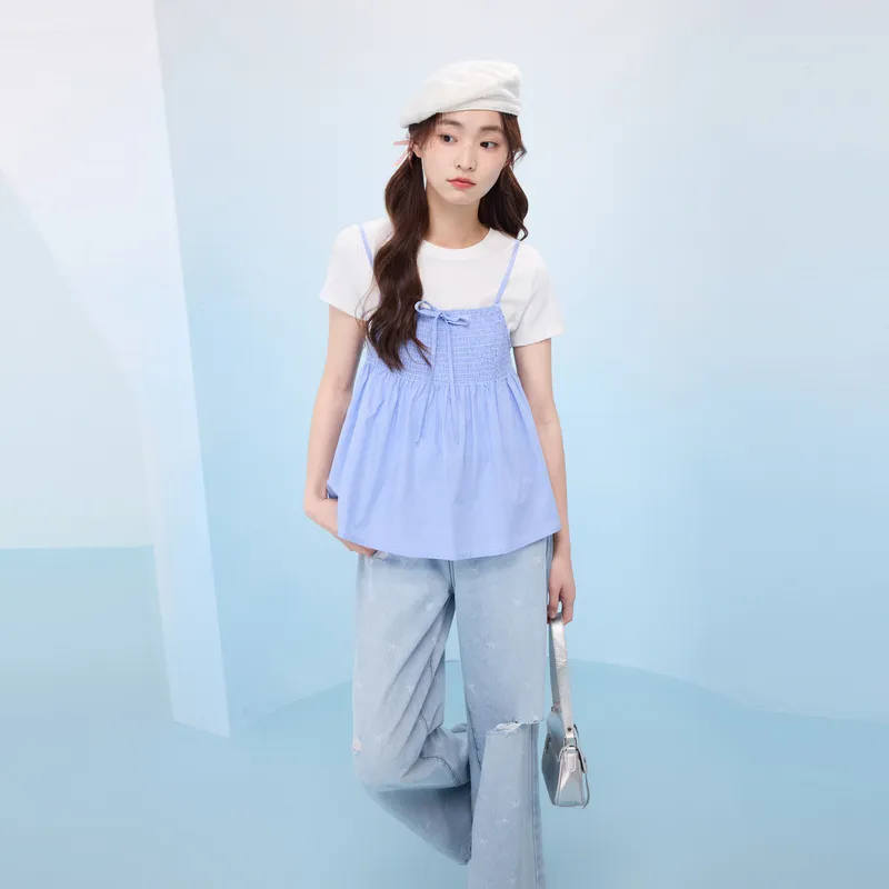ZIHAN Casual Suit Women's Blue Plaid-2