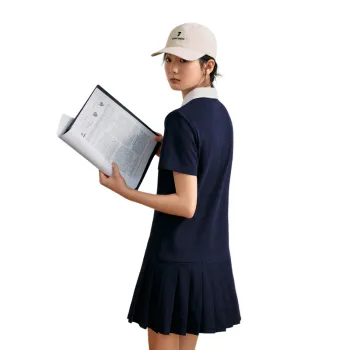 ZIHAN Short Sleeved Dress Women's Navy Blue