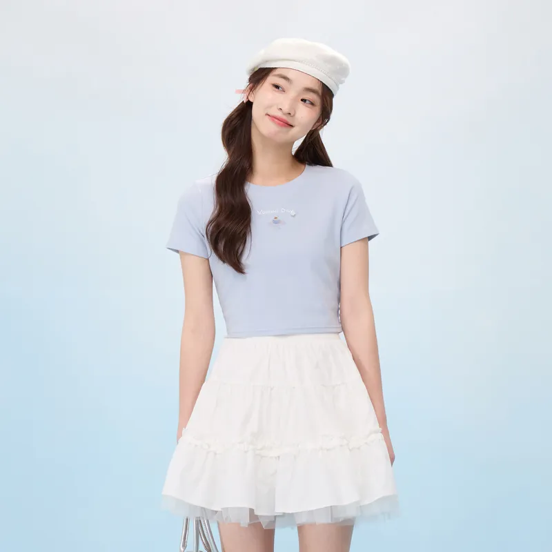 ZIHAN Set in Sleeve T Shirt Women's-7