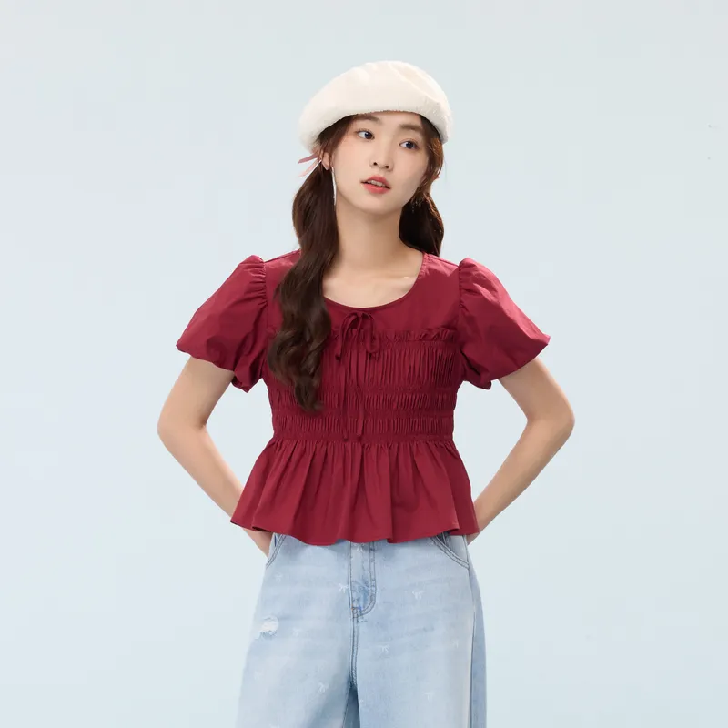 ZIHAN T Shirts Women's Vintage Red-2