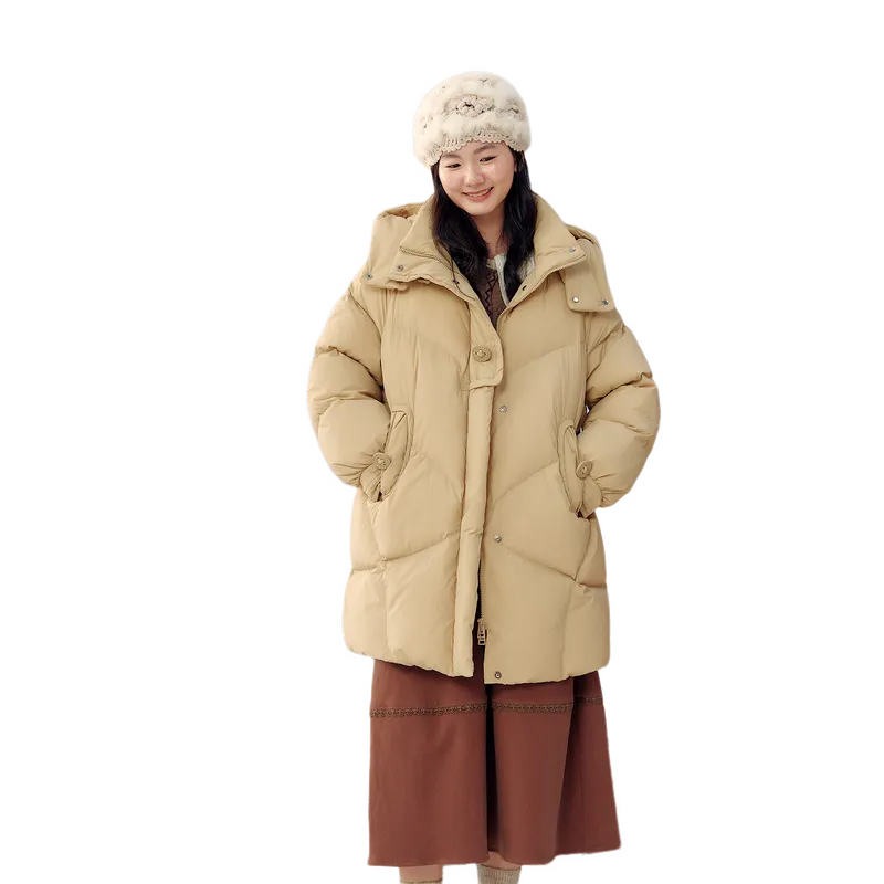 ZIHAN Down Jacket Women's Wheat Straw Color-5