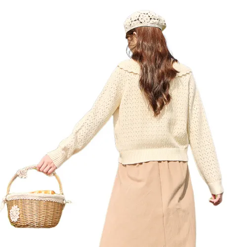 ZIHAN Knitwear Women's Beige Gold