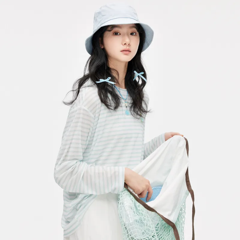 ZIHAN T Shirt Women's Sea Salt Blue-2